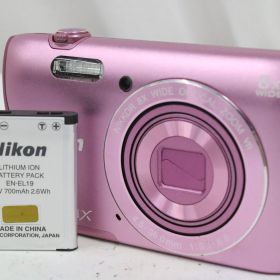【美品 返品保証】 ニコン Nikon COOLPIX A300 8x ピンク バッテリー付き コンパクトデジタルカメラ T469
