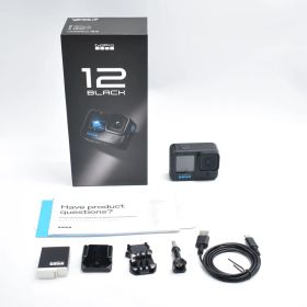 B#13708 GoPro HERO12 Black アクションカメラ 5.3K/60fps + 4K120fps 対応 防水 HDRビデオ 8倍スローモーション 低温環境下でもパフォーマンス向上 長時間駆動の 1720mAh バッテリー CHDHX-121