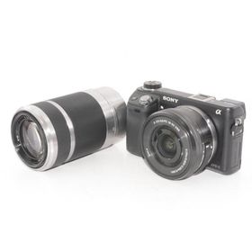 【中古】【外観並級】SONY ミラーレス一眼 α NEX-6 E PZ 16-50 F3.5-5.6 E 55-210F4.5-6.3