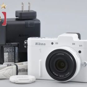 【中古】Nikon ニコン 1 V1 薄型レンズキット ホワイト シャッター回数僅少