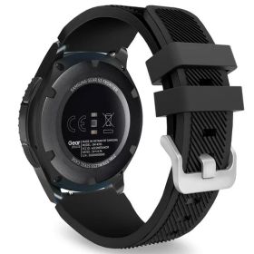 MoKoバンド Samsung Galaxy Watch 3 45mm/Gear S3 Frontier/Classic/Galaxy Watch 46mm/Huawei Watch GT2 Pro/GT 2e/GT 46mm/GT2 46mm/Ticwatch Pro 3 シリコンストラップ 22mmバンド対応 ブラック