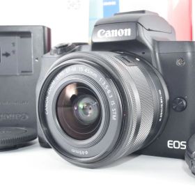 【美品】Canon ミラーレス一眼カメラ EOS Kiss M2 標準ズームレンズキット ブラック KISSM2BK-1545