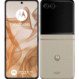 【中古】【安心保証】 motorola razr 50s[256G] SoftBank サンドクリーム