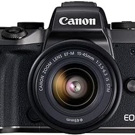 【中古】【39shop】Canon★ミラーレス一眼カメラ EOS M5 レンズキット EF-M15-45mm F3.5-6.3 IS STM EOSM5-1545ISSTMLK(非常に良い)