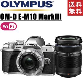オリンパス OLYMPUS OM-D E-M10 Mark III ダブルレンズセット シルバー ミラーレス 一眼レフ カメラ 中古