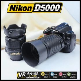 Nikon D5000 ショット約1000回 手ブレ補正 望遠Wレンズ 初心者
