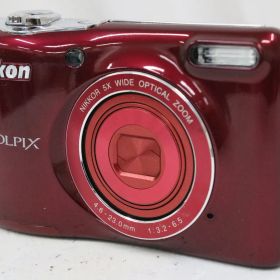 【美品 返品保証】 ニコン Nikon COOLPIX L32 5x レッド コンパクトデジタルカメラ T471