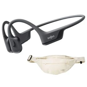 SHOKZ｜ショックス 【特典：ウエストポーチ（ベージュ）付き】ブルートゥースイヤホン 耳かけ型 骨伝導 OpenRun Air 2 Mini ブラック SKZ-EP-000081 [ワイヤレス(ネックバンド) /骨伝導型 /Bluetooth対応]