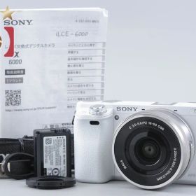 【中古】SONY ソニー α6000 ILCE-6000 ホワイト パワーズームレンズキット シャッター回数僅少 多言語対応