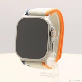 〔中古〕Apple(アップル) Apple Watch Ultra 2 GPS + Cellular 49mm チタニウムケース オレンジ／ベージュトレイルループ〔198-ud〕