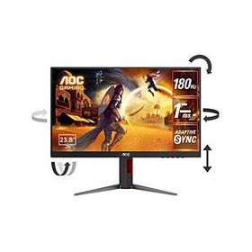 AOC(エーオーシー) 24G4/11 ゲーミングモニター ブラック ＆ レッド ［23.8型 /フルHD(1920×1080) /ワイド /180Hz］