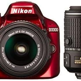 【中古】Nikon デジタル一眼レフカメラ D3300 ダブルズームキット2 レッド当店保証30日間 人気モデル 高画質 売れ筋
