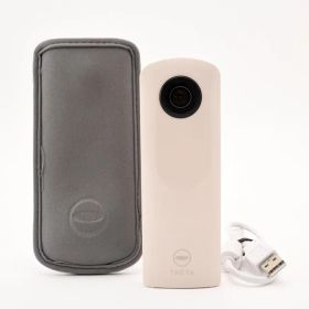 ＜並品＞ RICOH THETA SC2 ベージュ｜360度全天球カメラ｜外観綺麗｜レンズ面キズあり｜通常撮影写り込みなし