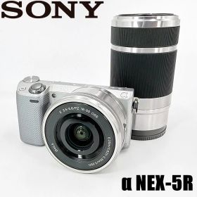 【美品】ソニー SONY α NEX-5R ダブルズームレンズキット シルバー ミラーレス カメラ 中古