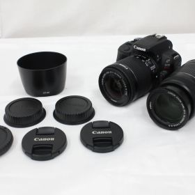 【返品保証】 【シャッター回数112回】キャノン Canon EOS Kiss X7 EF-S 18-55mm F3.5-5.6 IS STM 55-250mm F4-5.6 IS II デジタル一眼 e6253