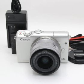 AB (良品) Canon キヤノン EOS M100 ホワイト EF-M 15-45mm レンズキット 初期不良返品無料 8-89