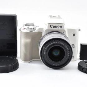 【返品保証】良品｜Canon キヤノン EOS Kiss M ボディ ホワイト レンズキット #C260809-09