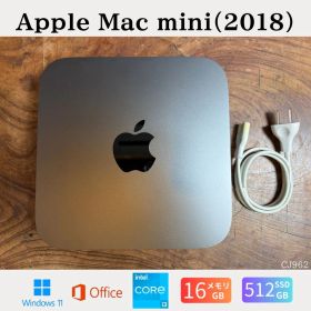［美品］Apple Mac mini（2018）/ Core i3 3.6GHz / メモリ16GB / SSD512GB / Office2024 /CJ962