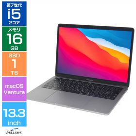 【Cランク 訳あり】中古 ノートパソコン Apple MacBook Pro 13インチ 2017 A1706 macOS Ventura Core i5 3.3GHz メモリ16GB SSD 1TB TouchBar USキーボード スペースグレイ