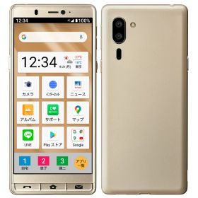 【中古】Aランク【目立った傷や汚れなし】 SIMフリー A001SH SHARP シンプルスマホ5 シャンパンゴールド 本体のみ 利用制限▲(白ロム) 送料無料