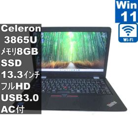 Lenovo ThinkPad 13 20J2A0C1JP【SSD搭載】 Celeron 3865U 1.8GHz 【Windows11 Pro】 ／充電可／Wi-Fi／長期保証 [97332]