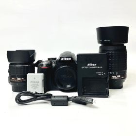 美品 Nikon D3300 デジタル一眼レフカメラ レンズ2本 フード付き