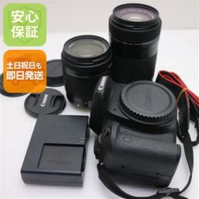 新品同様 EOS Kiss X8i ダブルズームキット ブラック 即日発送 一眼レフ Canon 本体 土日祝発送OK