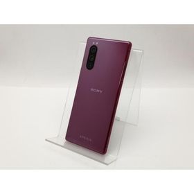 【中古】SONY au 【SIMロック解除済み】 Xperia 5 SOV41 レッド【三宮センター】保証期間１ヶ月【ランクC】