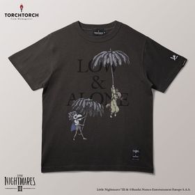 リトルナイトメア3 × TORCH TORCH/ ロゥとアローンと傘のTシャツ インクブラック XXL