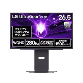 VGP2026 技術賞/金賞ゲーミングモニター LG UltraGear OLED 27GX700A-B 26.5インチ/WQHD/280Hz/第4世代プライマリーRGBタンデム有機ELパネル/0.03ms/DCI-P3 99.5%/最大輝度1500cd//DisplayHDR TB500/アンチグレア/ファイナルファンタジーXIV 推奨認定モデル
