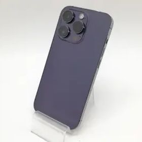 【中古】Apple docomo 【SIMフリー】 iPhone 14 Pro 256GB ディープパープル MQ1E3J/A【府中ル・シーニュ】保証期間１週間【ランクC】