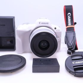 【3,000回以下 ほぼ新品】Canon EOS R50 標準ズームレンズキット(RF-S18-45) ホワイト ミラーレス一眼カメラ
