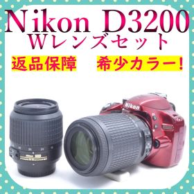 望遠レンズ付✨Nikon D3200✨人気のレッド✨ 一眼レフ✨初心者おすすめ