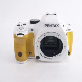 【中古】(ペンタックス) PENTAX K-50 ボディ ホワイト/イエロー
