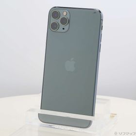 (中古)Apple iPhone11 Pro Max 256GB ミッドナイトグリーン MWHM2J/A SIMフリー(258-ud)