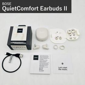 BOSE ボーズ QuietComfort Earbuds II 870730-0020 ソープストーン 完全ワイヤレスイヤホン Bluetooth ノイズキャンセリング マイク付 IPX4防滴 タッチ操作 最長6時間+18時間再生 USB-Cケーブル付属