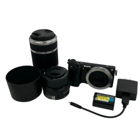 186000 動作確認済み SONY ソニー ミラーレス一眼 デジタルカメラ レンズセット NEX-5T ブラック