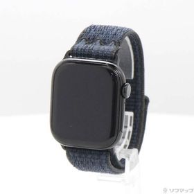 〔中古〕Apple(アップル) Apple Watch Series 10 GPS 42mm ジェットブラックアルミニウムケース ブラック／ブルーNikeスポーツループ〔305-ud〕
