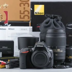 【中古】Nikon ニコン D5500 ブラック ダブルズームキット 元箱付き