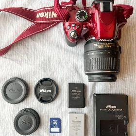 Nikon D3200 レッド 18-55mm 標準ズームレンズセット