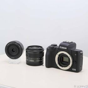 〔中古〕Canon(キヤノン) EOS Kiss M (ブラック) ダブルレンズキット〔305-ud〕