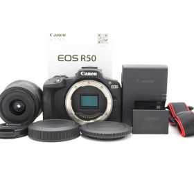 ショット数1000枚以下！■ほぼ新品■ CANON ミラーレス一眼カメラ EOS R50 標準ズームレンズキット EOSR50BK-1845ISSTMLK ♯14913
