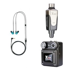 ワイヤレス イヤモニ XVIVE XV-U4 U4 インイヤーモニター デジタルワイヤレス・システム + SHURE SE215SPE-A (ブルー) カナル型 高遮音性