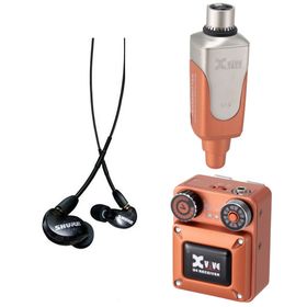 《限定カラー オレンジ登場》 イヤモニ XVIVE XV-U4 U4 オレンジインイヤーモニター デジタル ワイヤレス + SHURE SE215-K-A (ブラック)