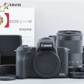 【中古】Canon キヤノン EOS Kiss M ダブルズームキット ブラック シャッター回数僅少 元箱付き