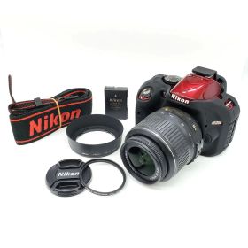 Nikon ニコン D5200 ボディレッド AF-S DX NIKKOR 18-55mm 1:3.5-5.6G VR レンズ カメラ デジタル 一眼レフ 通電/シャッター動作確認済み 詳細動作未確認 現状品