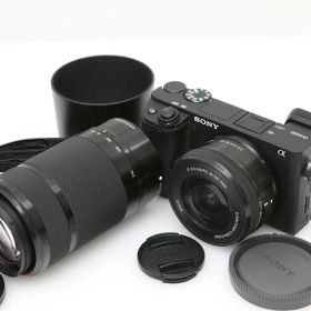 【中古】【美品】ソニー α6400 ILCE-6400Y ダブルズームレンズキット [ブラック] CA01-D810-4C2B SONY Eマウント APS-C EVF 標準ズーム 望遠ズーム 手ブレ補正 レンズ付き セット 中古