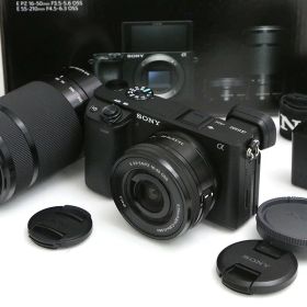 【中古】【美品】ソニー α6400 ILCE-6400Y ダブルズームレンズキット [ブラック] CA01-B7172-4A3 SONY Eマウント APS-C EVF 標準ズーム 望遠ズーム 手ブレ補正 レンズ付き セット 中古