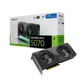 PNY GeForce RTX 5070 12GB OC SLIM 2スロット厚のコンパクトデザイン 薄型グラフィックカード｜VCG507012DFSXPB1-O