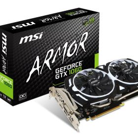 【中古】【非常に良い】MSI ARMOR 2X デュアルファン搭載 GeForce GTX 1060 グラフィックスカード 6GB版 GeForce GTX 1060 ARMOR 6G OCV1